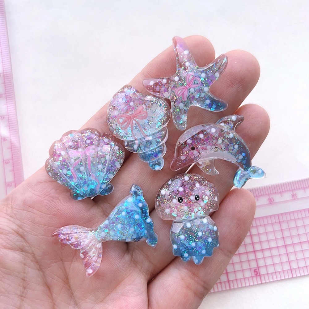 Star Flat Back - 10pcs Mini Kawaii Lucu Bentuk Lumba-lumba