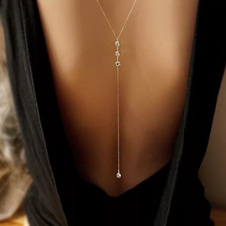 Body Jewelry Bulk - Kalung Rantai Punggung Wanita Seksi Berhias