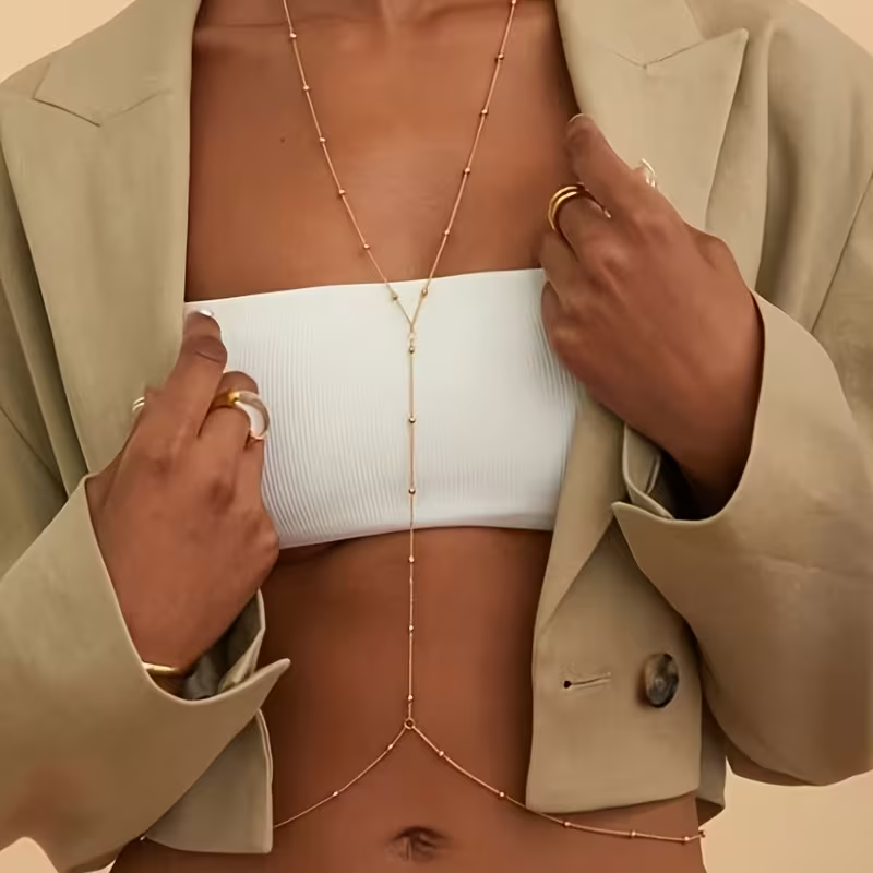 Body Jewelry Women - Rantai Manik-manik Sederhana Gaya Bohemian untuk