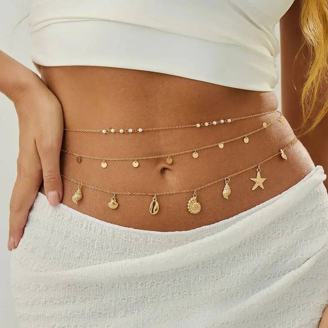 Body Jewelry Women - IngeSight.Z 3 Buah/Set Boho Liontin Keong
