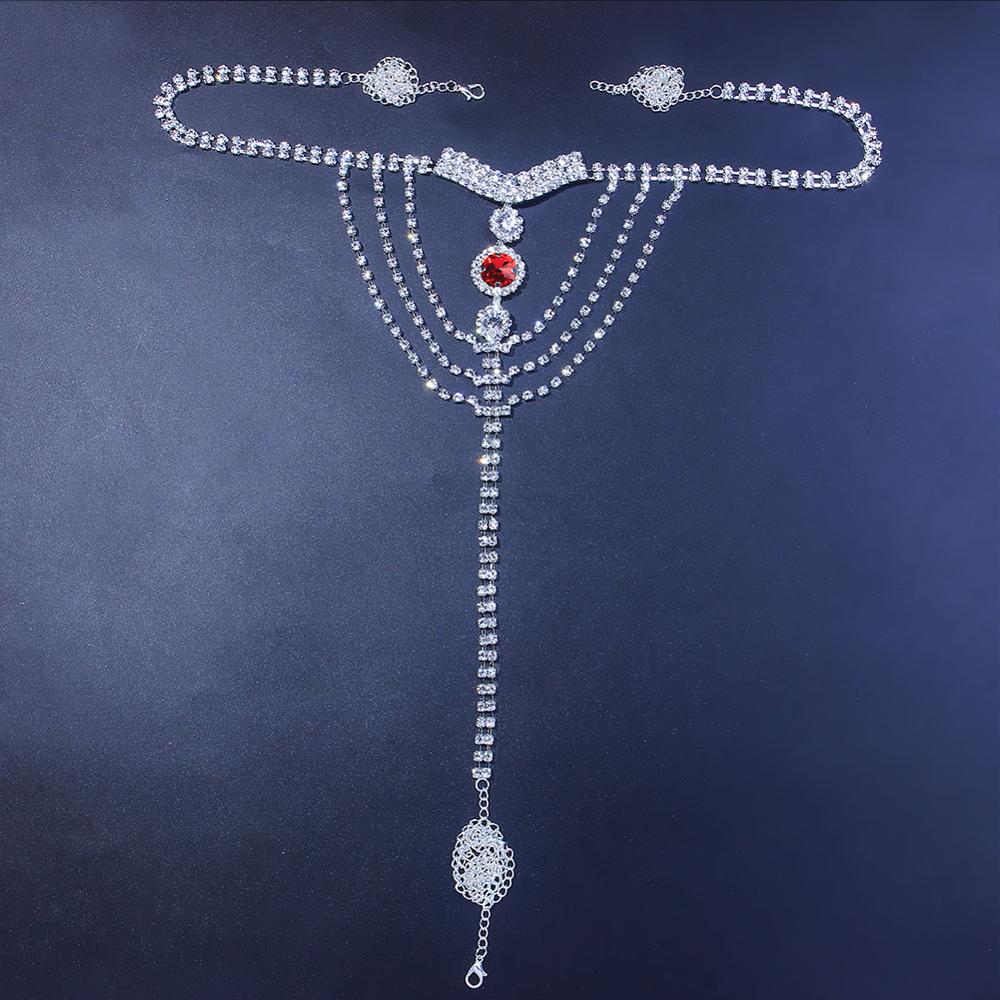Celana dalam kristal merah Lin - Body Jewelry Women ulasan dan harga