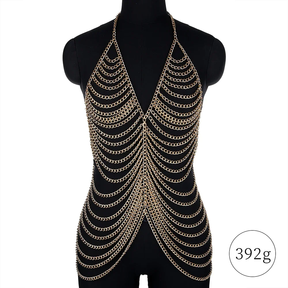 Gaun rantai tubuh logam seksi  - Body Jewelry For Backless Dress ulasan dan harga