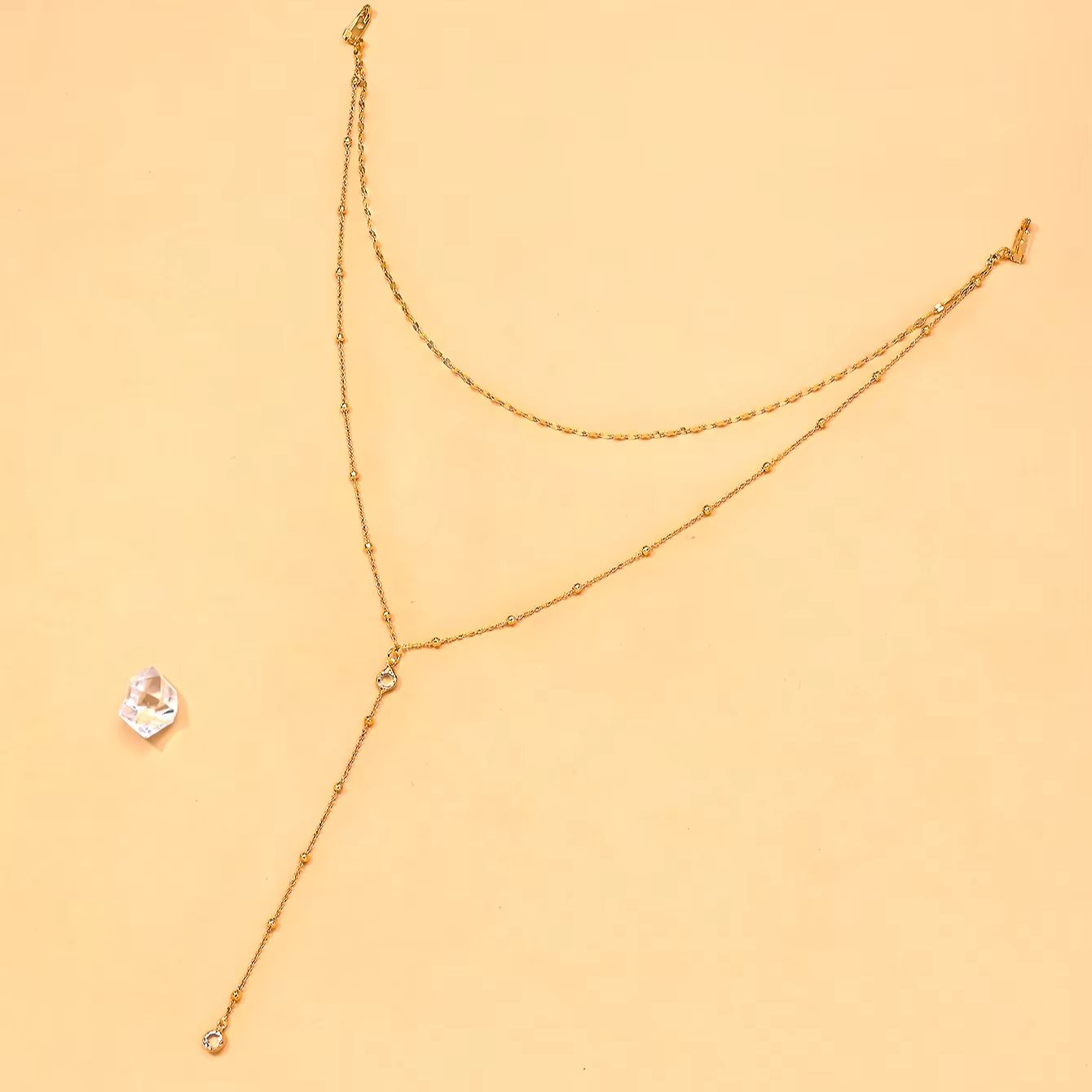 Kalung Rantai Berhias Manik-ma - Body Jewelry For Backless Dress ulasan dan harga