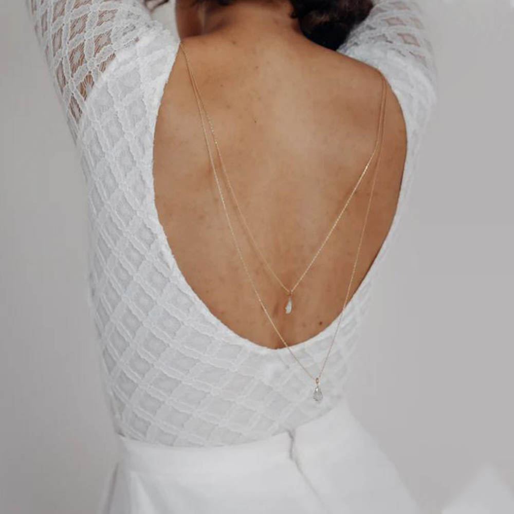 Gaun tanpa punggung tetesan kr - Body Jewelry For Backless Dress ulasan dan harga