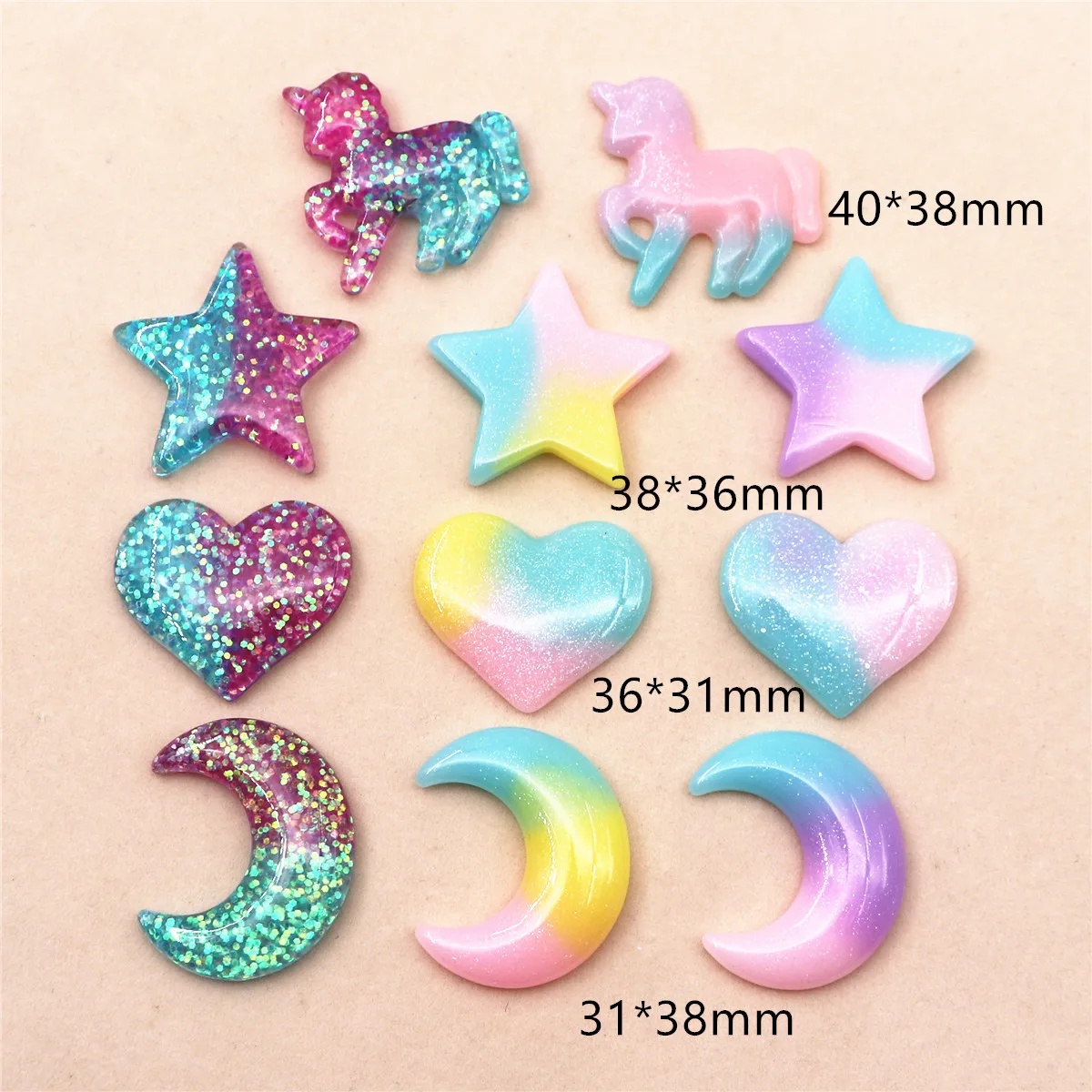 10 Buah Aksesori Dekorasi Diy  - Star Flat Back ulasan dan harga