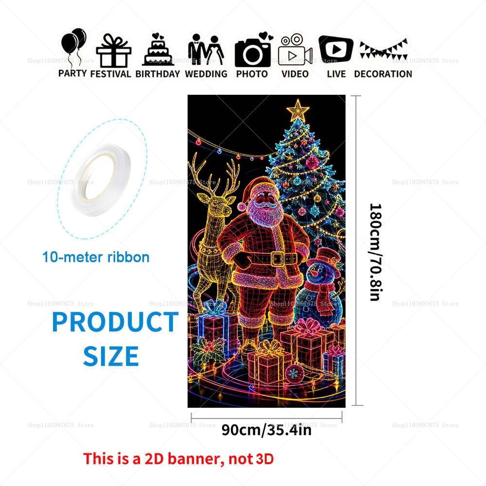 Hiasan Pintu Natal Neon Bercah - Star Flat Back ulasan dan harga